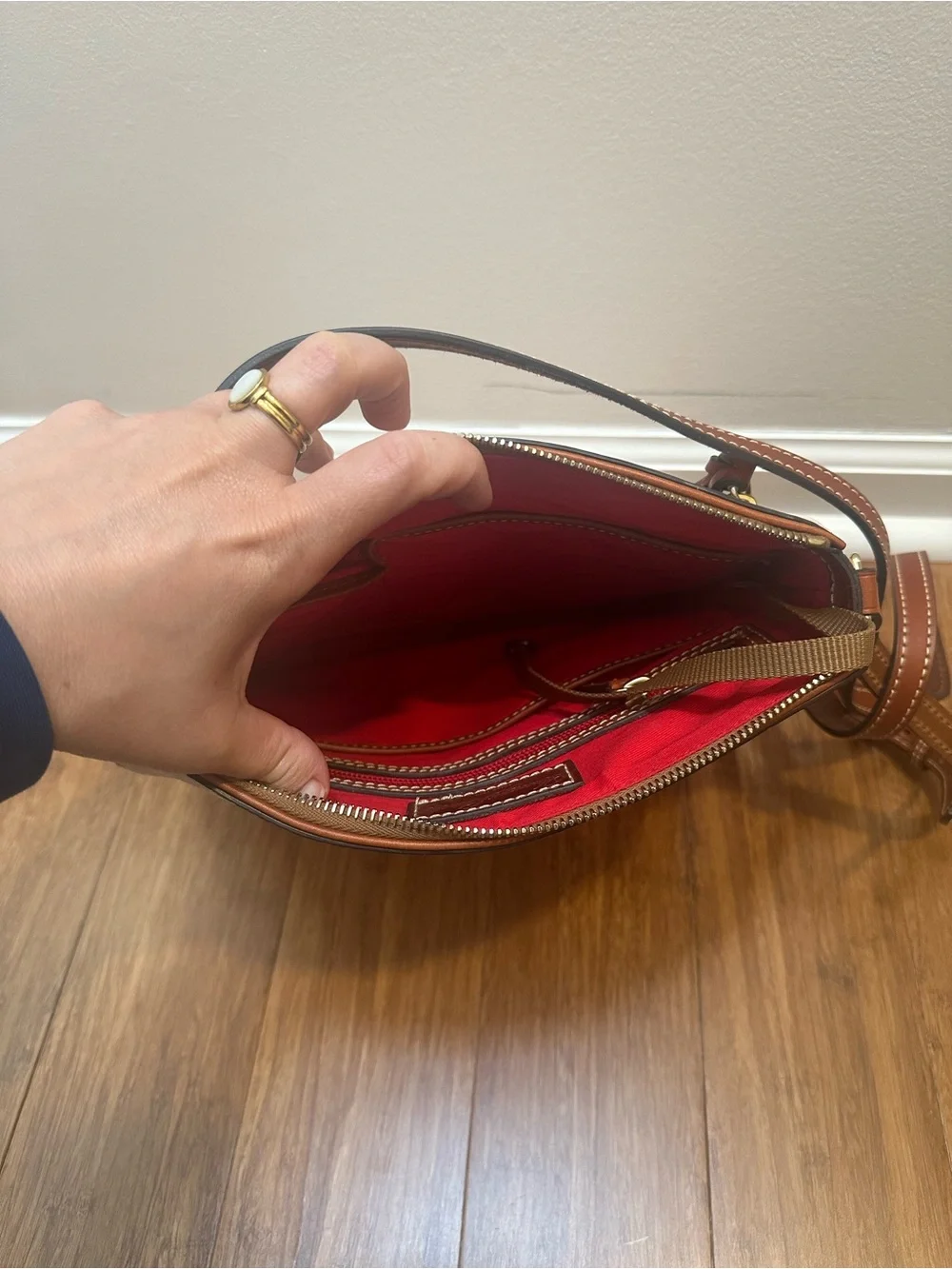 Dooney & Bourke Large Peyton Triple Zip Crossbody – Blush Pink – Brand New